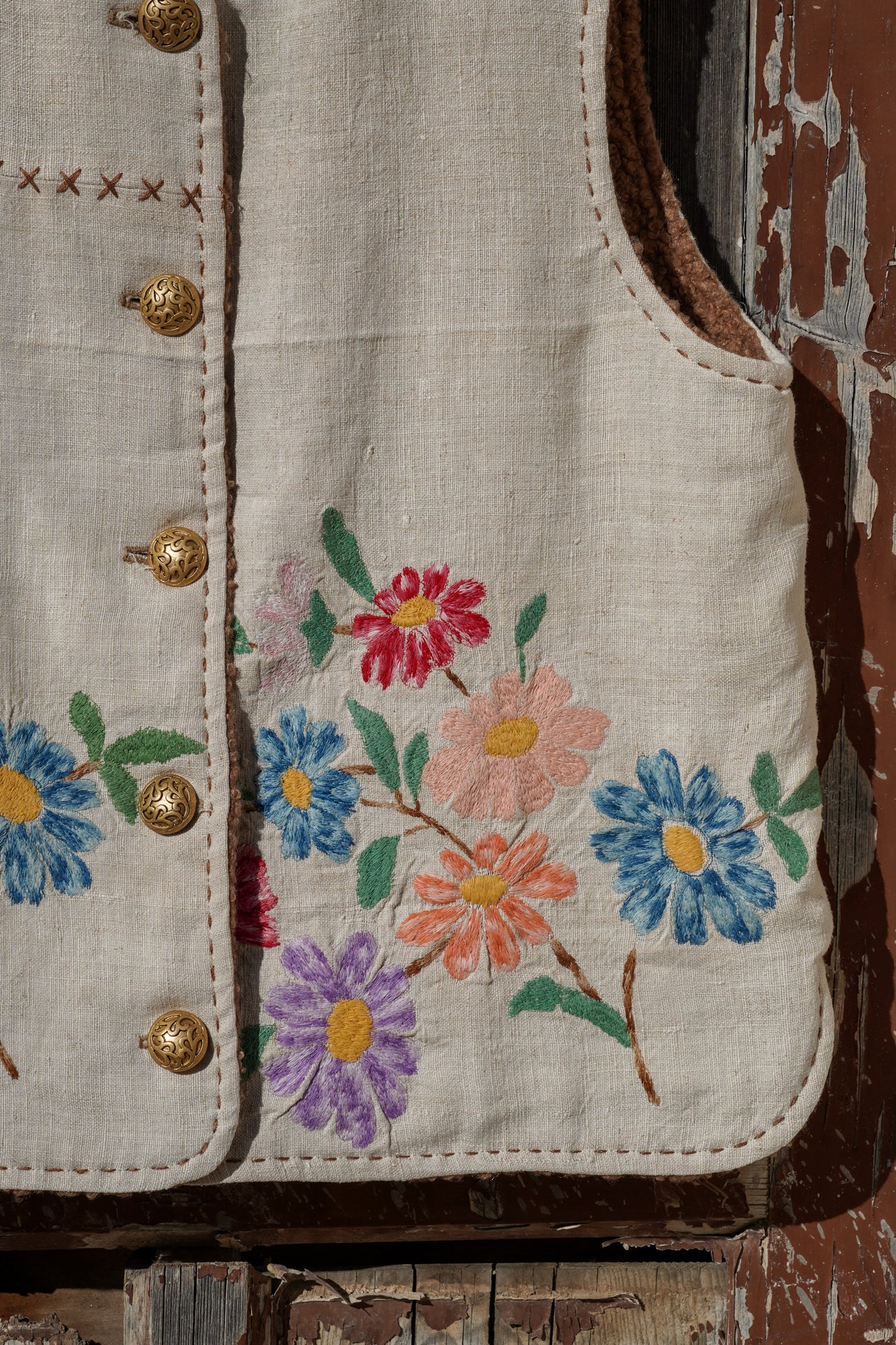 Vest Felicia - Antique Flower Hemp