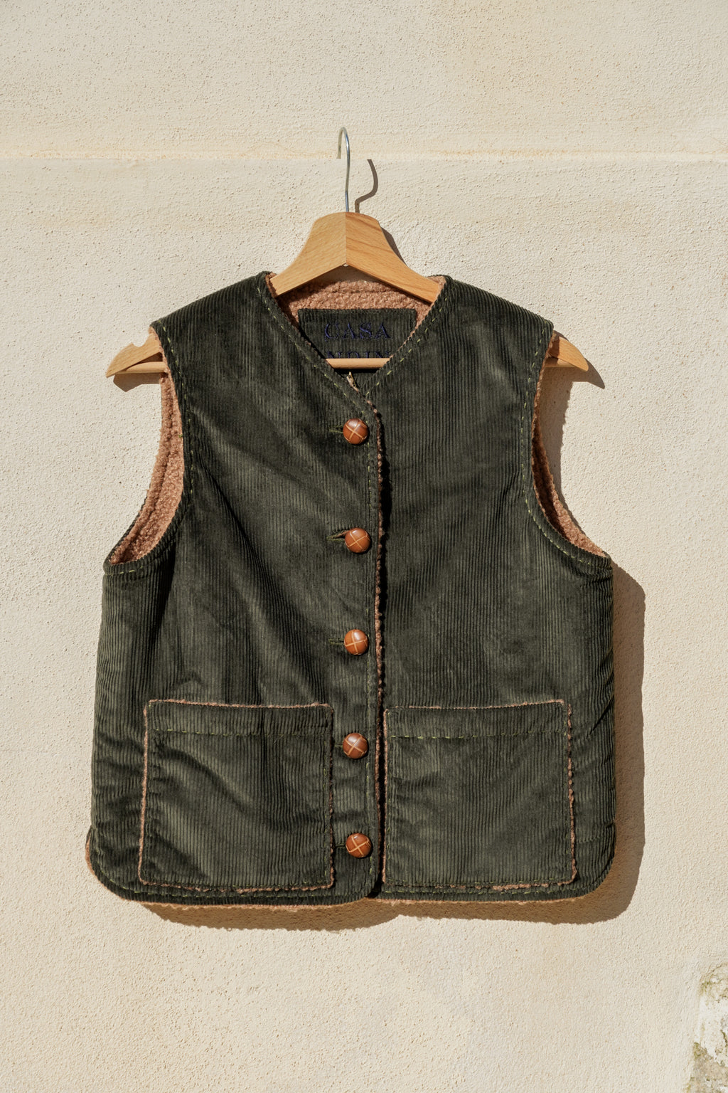 Vest Felicia - Green Courderoy & Bouclé