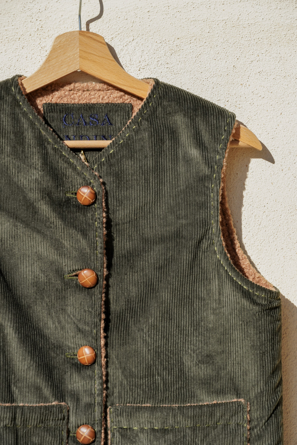 Vest Felicia - Green Courderoy & Bouclé