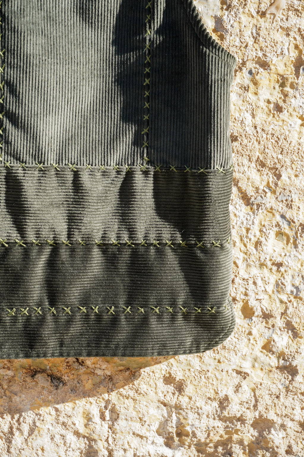 Vest Felicia - Green Corduroy & Tartan 002