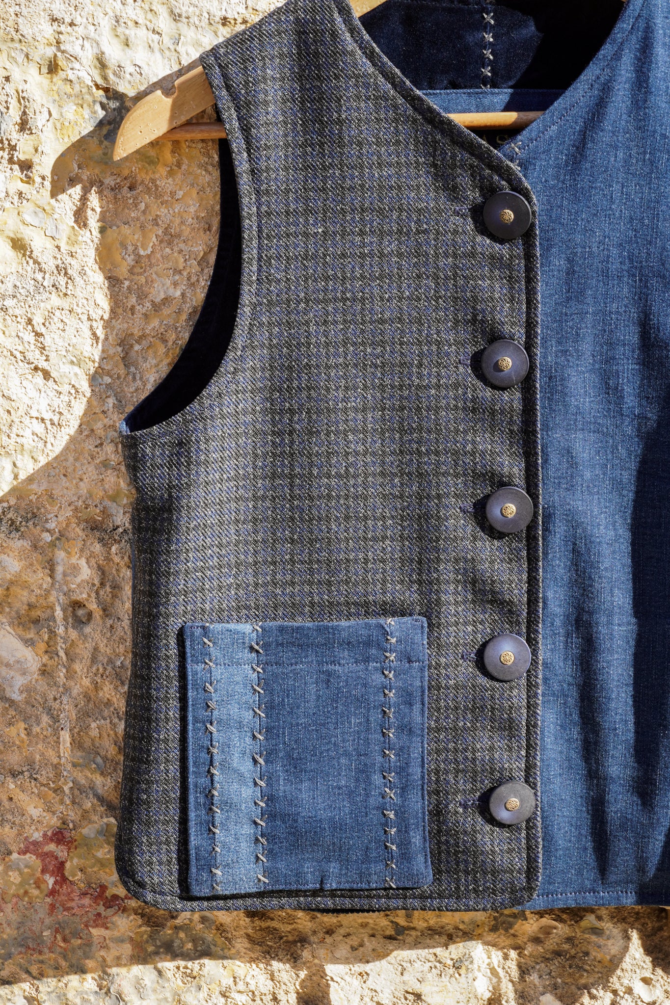 Vest Felicia - Denim & Wool 002