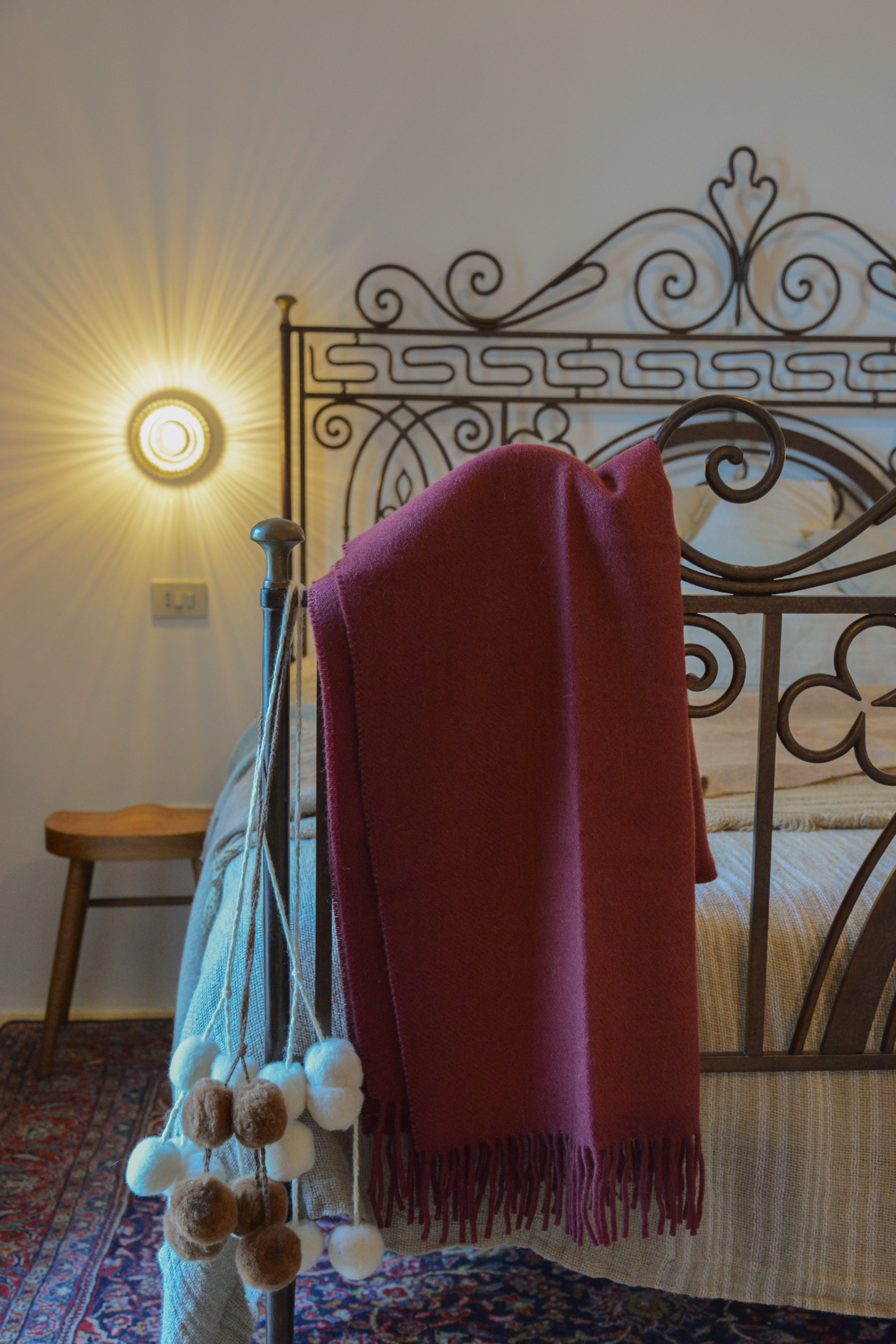 Copriletto in lana di lama e pecora