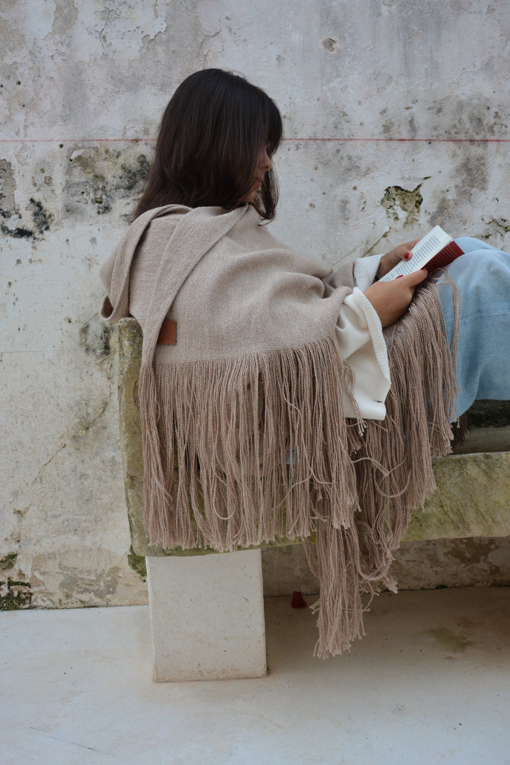 Large Scarf Picote - Cotton, Llama & Sheep Wool