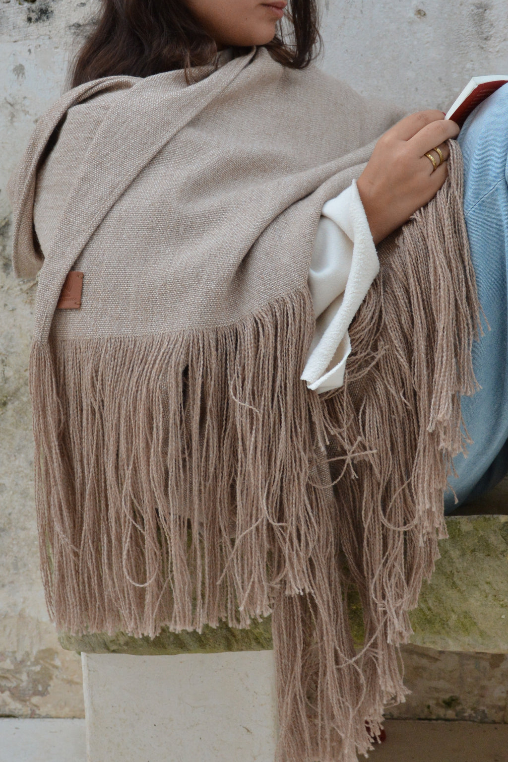 Large Scarf Picote - Cotton, Llama & Sheep Wool